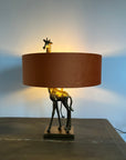 Burnt orange velvet drum lampshade/ ceiling shade with a white lining