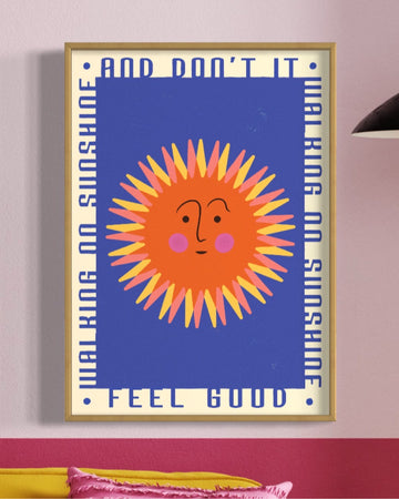 Brightly colored retro matchbox art print, premium 230gsm paper, framed or unframed, A5 to A0 sizes, vibrant wall decor by Little Egret Design at brixbailey.com
