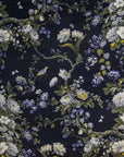 Midnight floral Velvet cylinder lampshade, extra tall lampshade