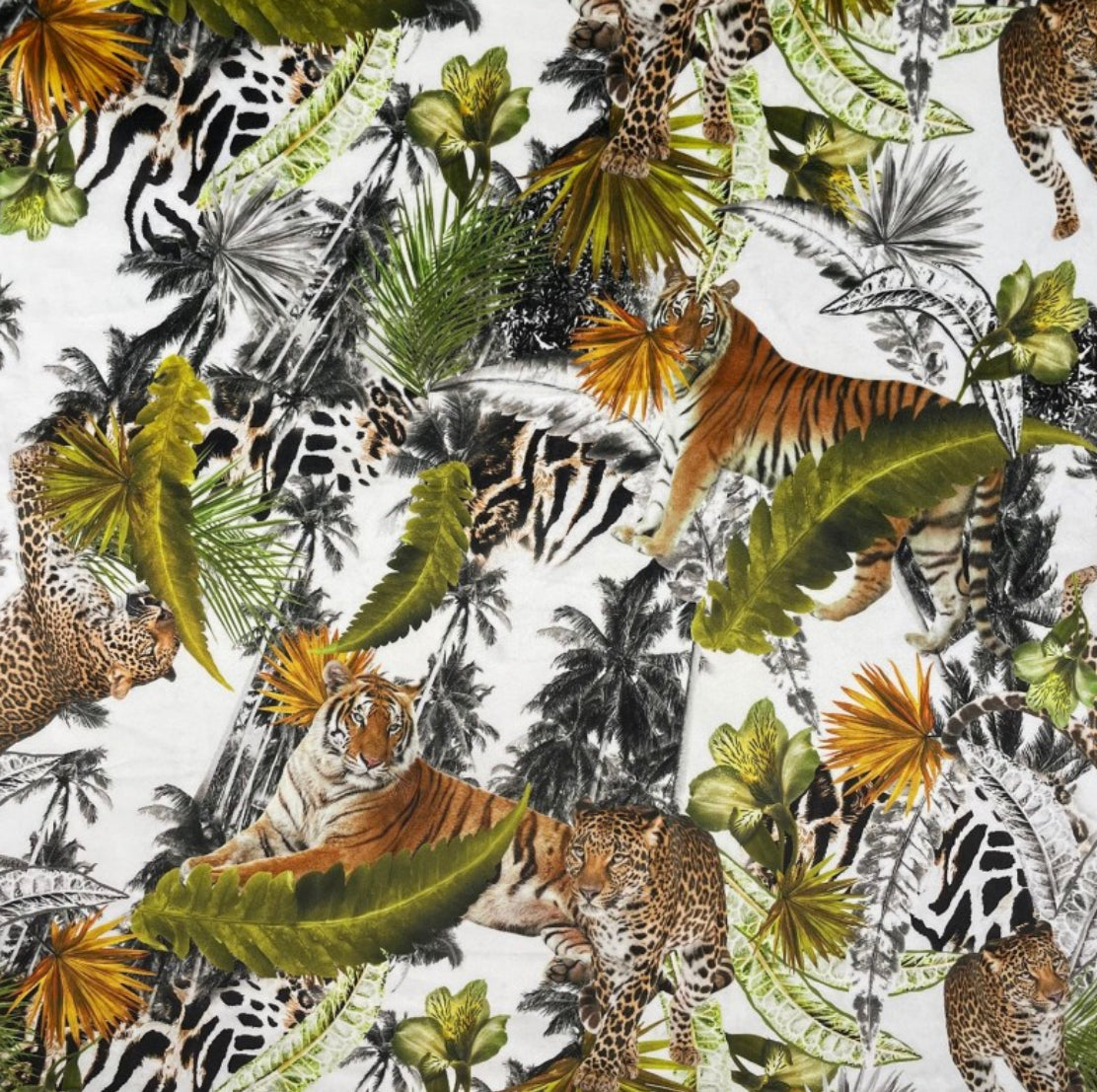 Tiger &amp; Cheetah Jungle Velvet Steep Empire Lampshade | Handmade Ceiling Light Shade | UK