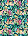 Rainforest Velvet cylinder lampshade, in mulitcoloured, extra tall lampshade