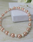 Sterling silver Sparkle and Pink Pearl Bracelet