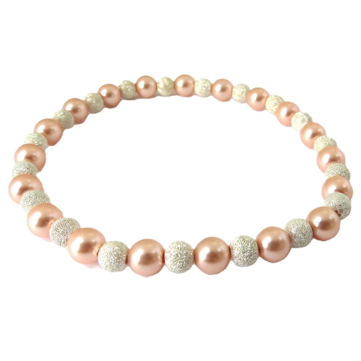 Sterling silver Sparkle and Pink Pearl Bracelet