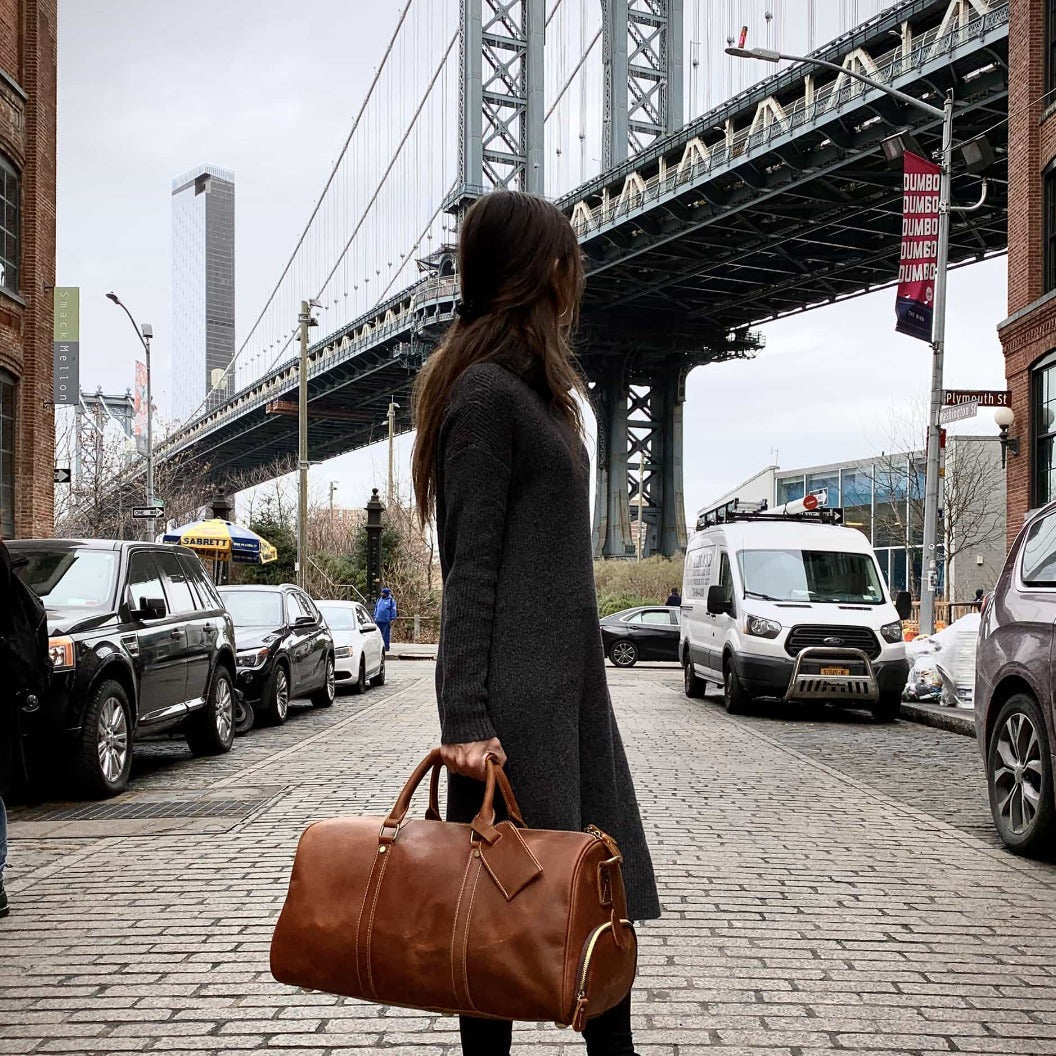 The Dagny Weekender | Large Leather Duffle Bag -