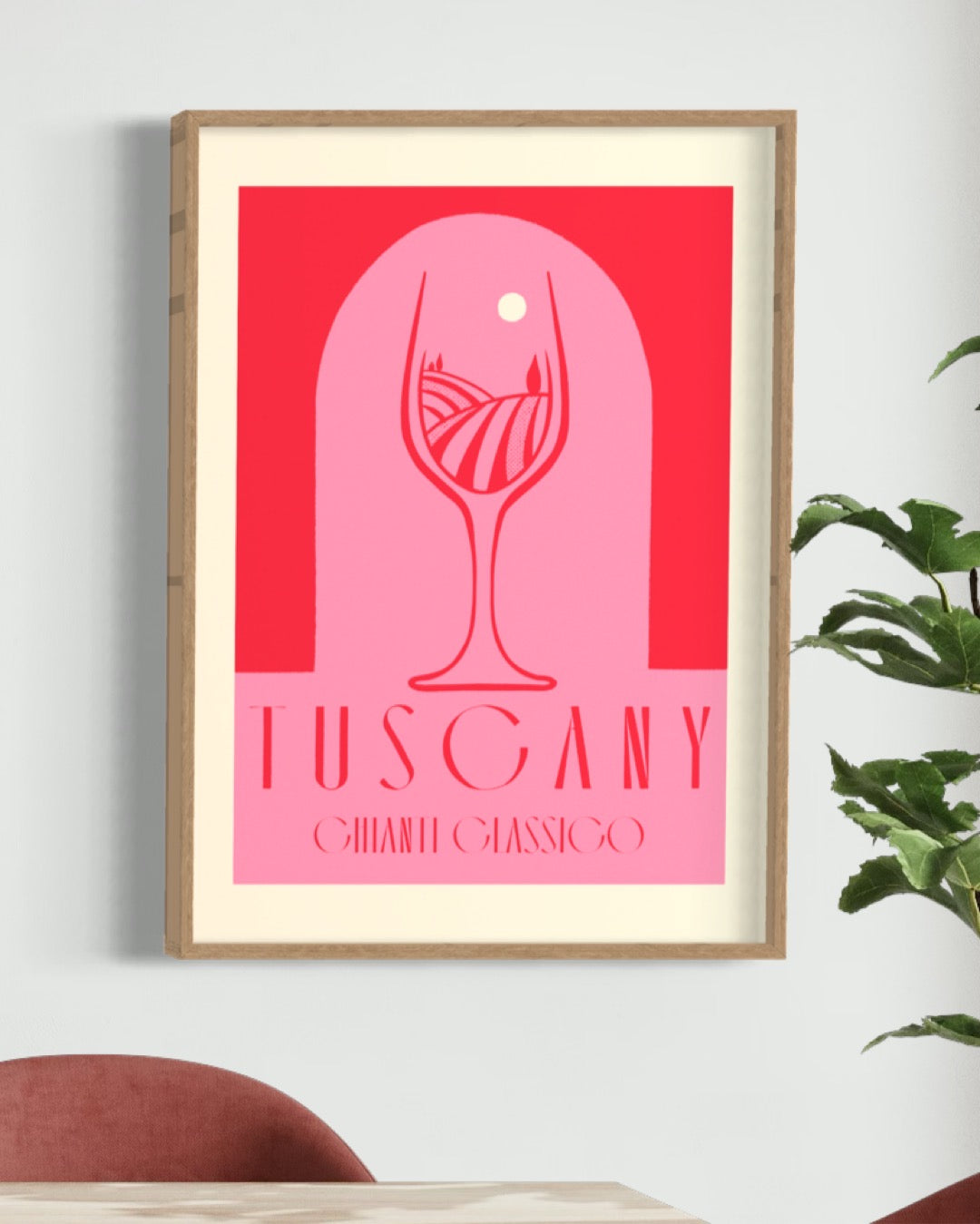 Tuscany wine print, Chianti region Italy, luxury framed artwork, premium European wine map, stylish home decor by Little Egret Design at brixbailey.com