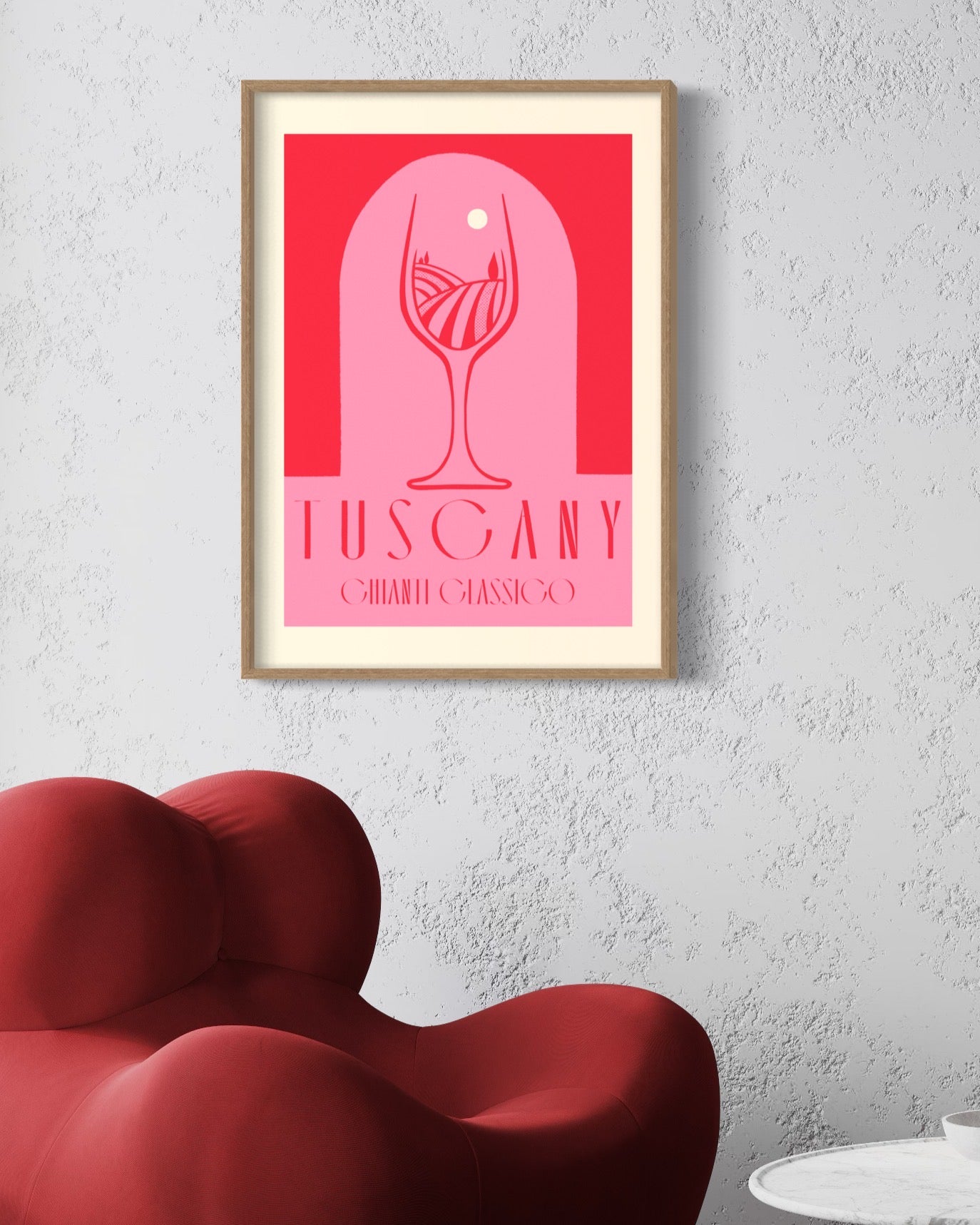 Luxury Tuscany wine print, Chianti region art, premium framed or unframed wall decor, best-selling Italy vineyard poster by Little Egret Design at brixbailey.com