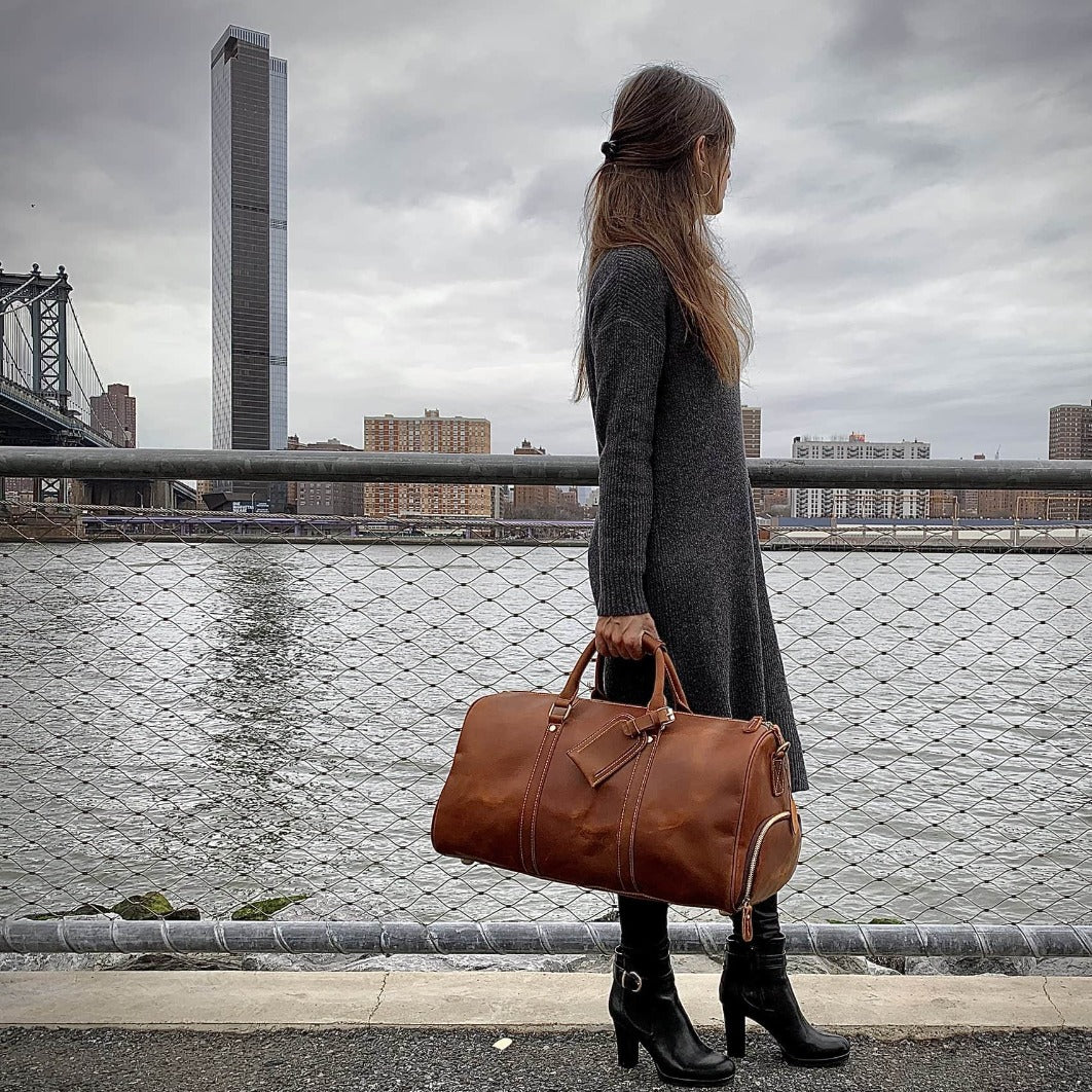 The Dagny Weekender | Large Leather Duffle Bag -