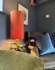 Burnt orange Velvet cylinder lampshade, extra tall lampshade