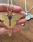 Gold/Silver Luna Moth Necklace – Nature-Inspired Boho Statement Pendant
