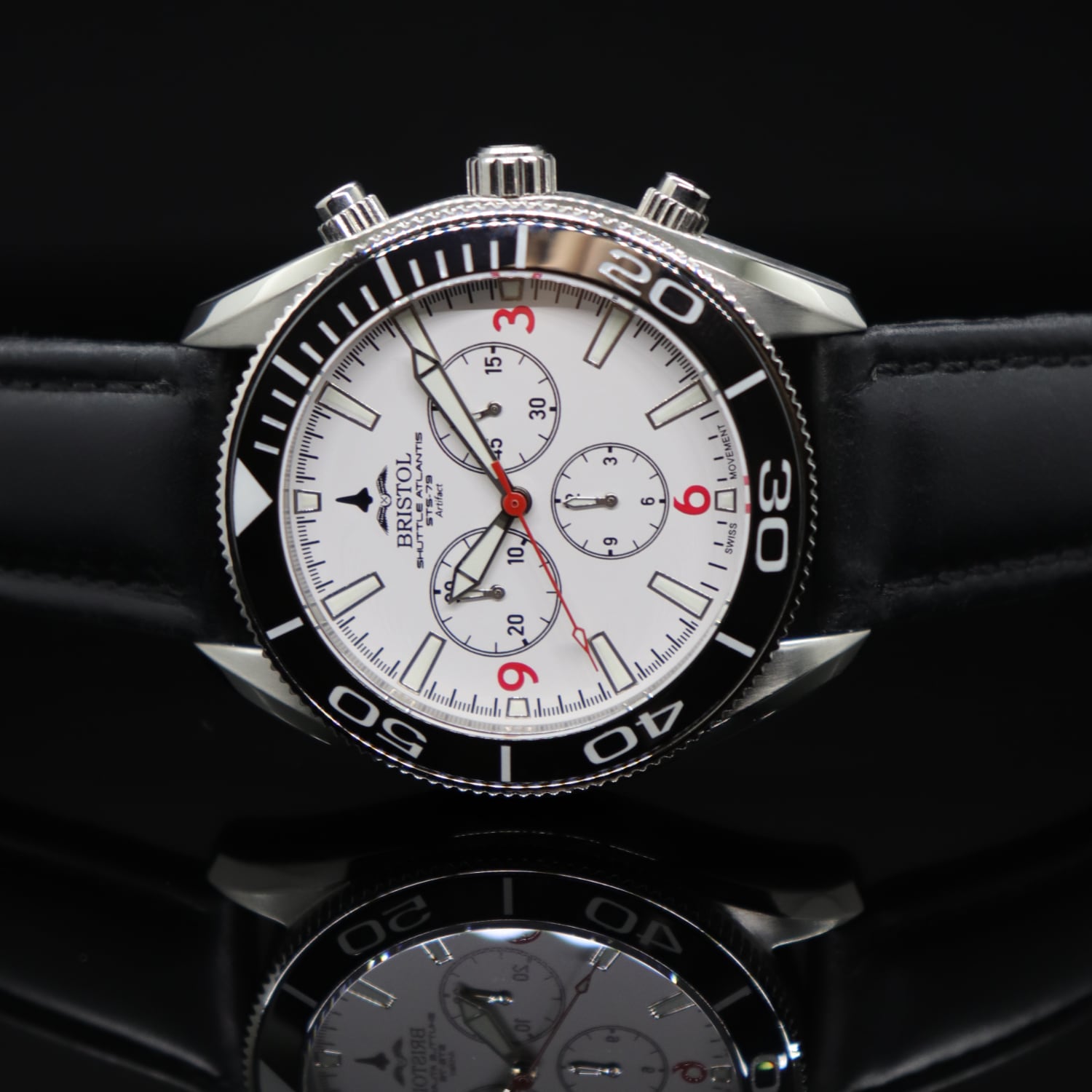 Space Shuttle Atlantis - White Dial, Leather Band