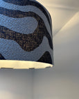Black Wiggle drum lampshade /ceiling shade with a white lining