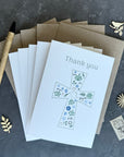 Christening, Baptism or Christian Celebration Thank You Note Card Set