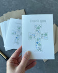 Christening, Baptism or Christian Celebration Thank You Note Card Set