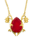 Gold Cursed Bloom Rose Gemstone Necklace