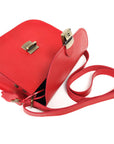 Natural Leather Saddle Bag Medium – Red