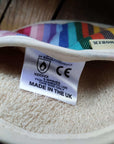 Rainbow pot grab, premium round oven glove, best-selling heat-resistant handcrafted UK kitchen accessory by Maison Elhoria at brixbailey.com