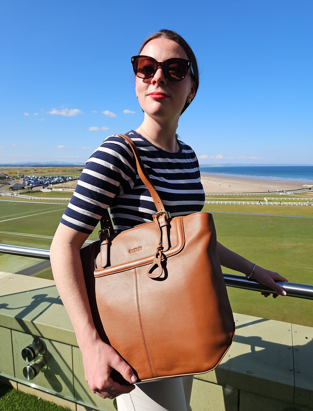 Sienna Zip Top Tote Shopper Bag for Women - Handmade by Saddler
