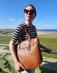 Sienna Zip Top Tote Shopper Bag for Women - Handmade by Saddler