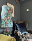 Tropical Cheetah Velvet cone lampshade, extra tall lampshade