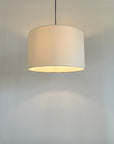 Cream cotton drum lampshade/ ceiling shade with a white lining