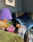 Purple Velvet Steep Empire Lampshade | Handmade Ceiling Light Shade | UK