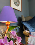 Purple Velvet Steep Empire Lampshade | Handmade Ceiling Light Shade | UK