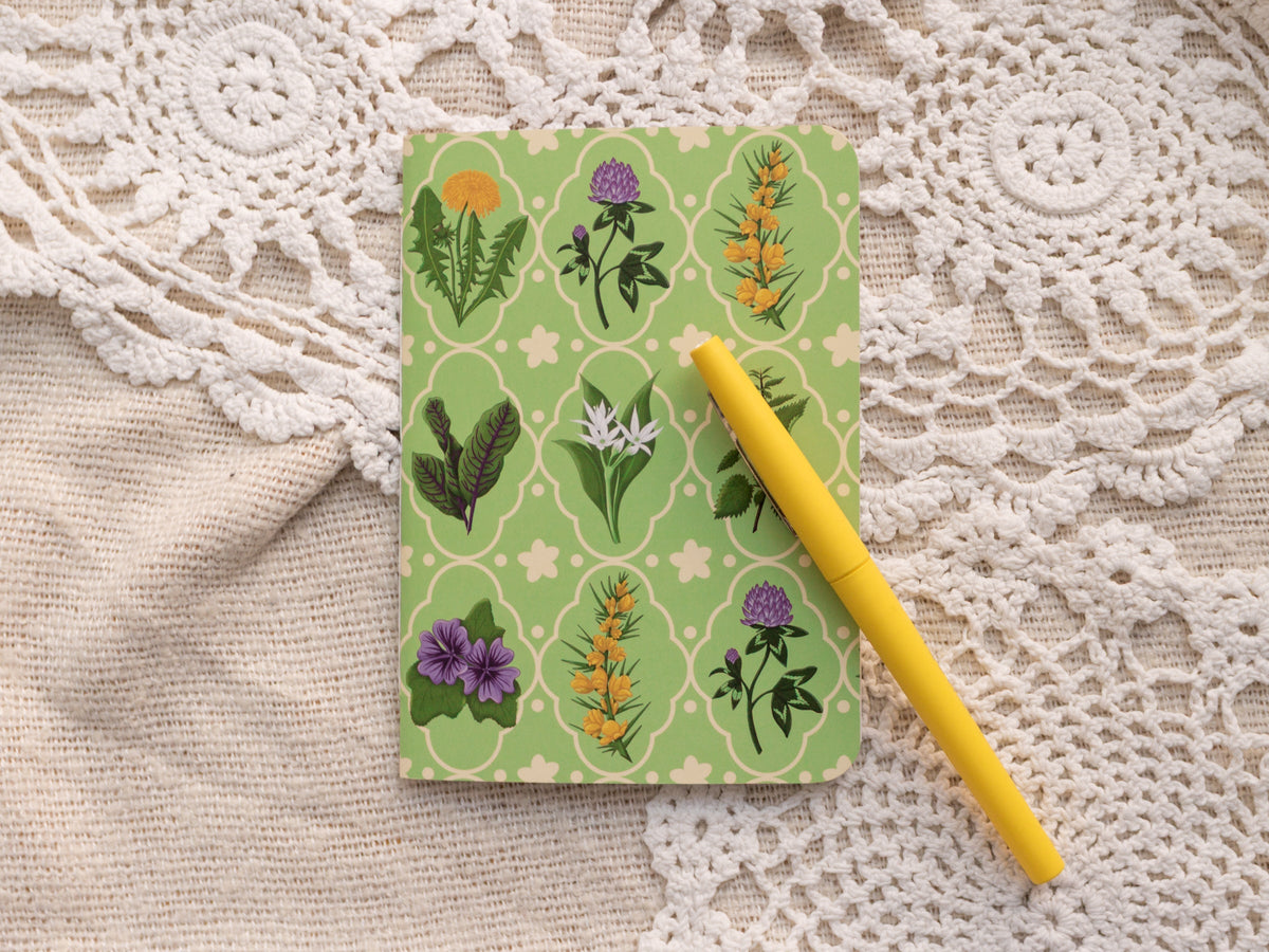 A6 Handmade Notebook with Spring Foraging Design