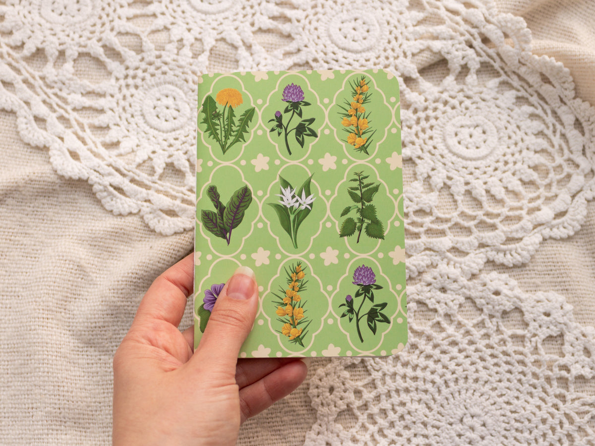 A6 Handmade Notebook with Spring Foraging Design