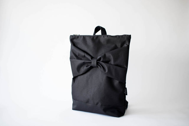Waterproof Black Bow Backpack with Laptop Pocket