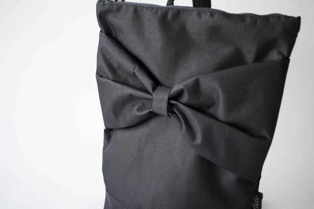 Waterproof Black Bow Backpack with Laptop Pocket