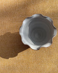 Scalloped brown vase/ pot
