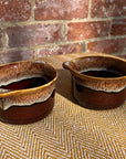 Pair of ceramic drip glaze ramekins