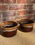 Pair of ceramic drip glaze ramekins