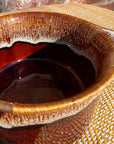 Pair of ceramic drip glaze ramekins