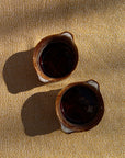 Pair of ceramic drip glaze ramekins