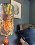 Bengal tiger Velvet cylinder lampshade, extra tall lampshade