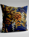 Floral midnight velvet throw cushion
