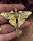 Gold/Silver Luna Moth Necklace – Nature-Inspired Boho Statement Pendant