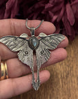 Gold/Silver Luna Moth Necklace – Nature-Inspired Boho Statement Pendant