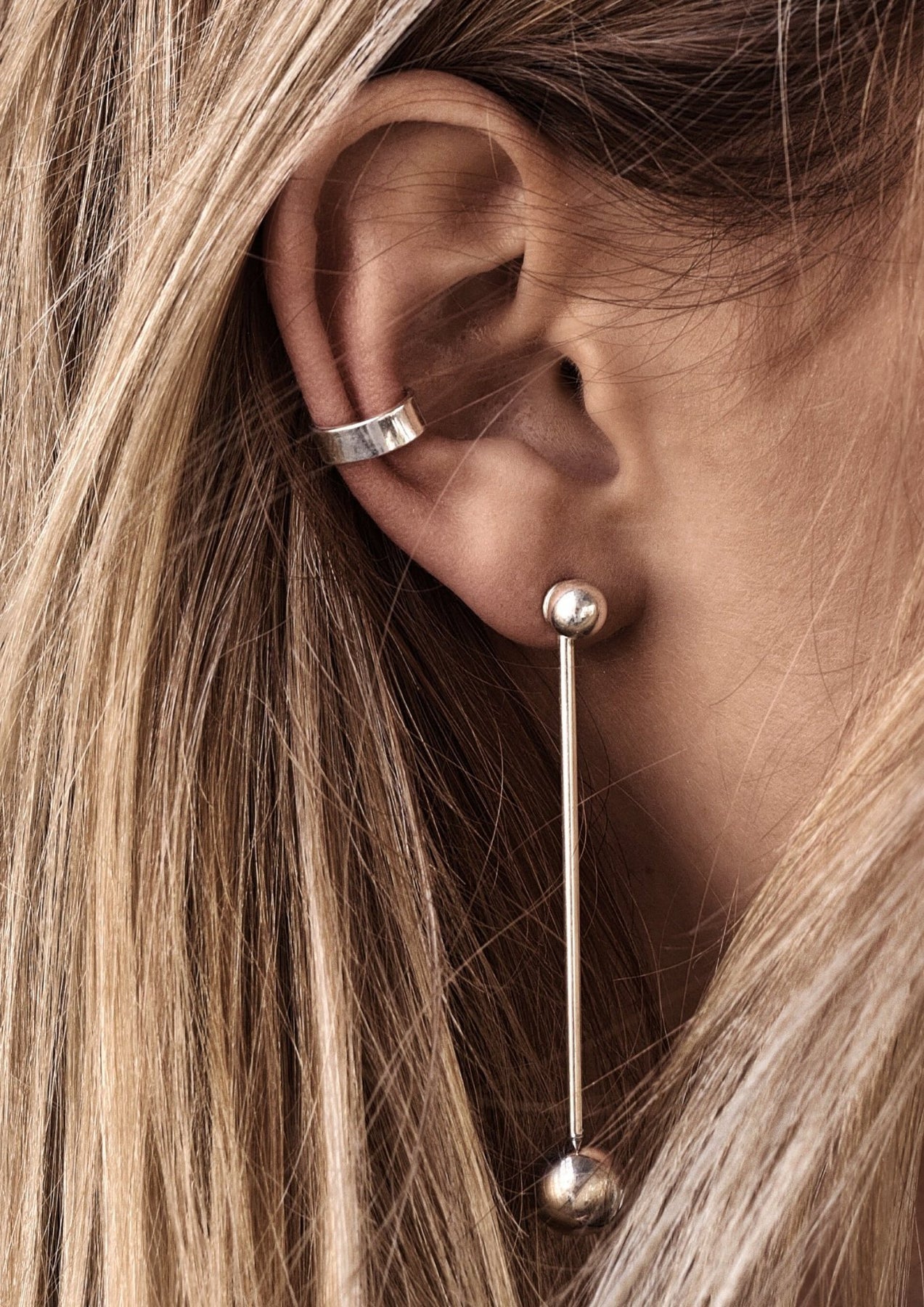 Silver Flat Ear Cuff Accessory