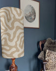 Ecru Wiggle Lampshade | Extra Tall Cylinder Ceiling Light Shade | Bespoke Handmade UK