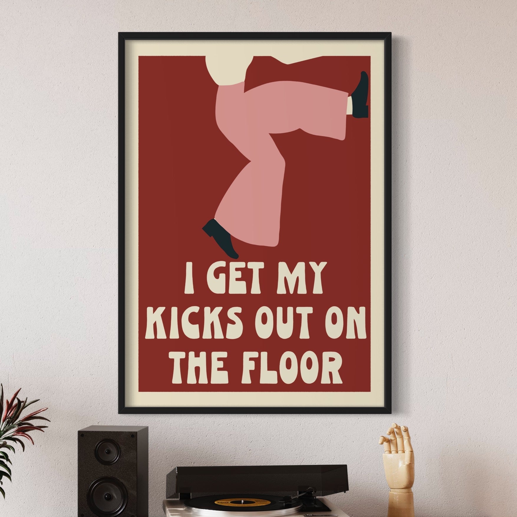 Premium Northern Soul dancing print, Keep the Faith, high-quality 230gsm paper, framed options available by Little Egret Design at brixbailey.com