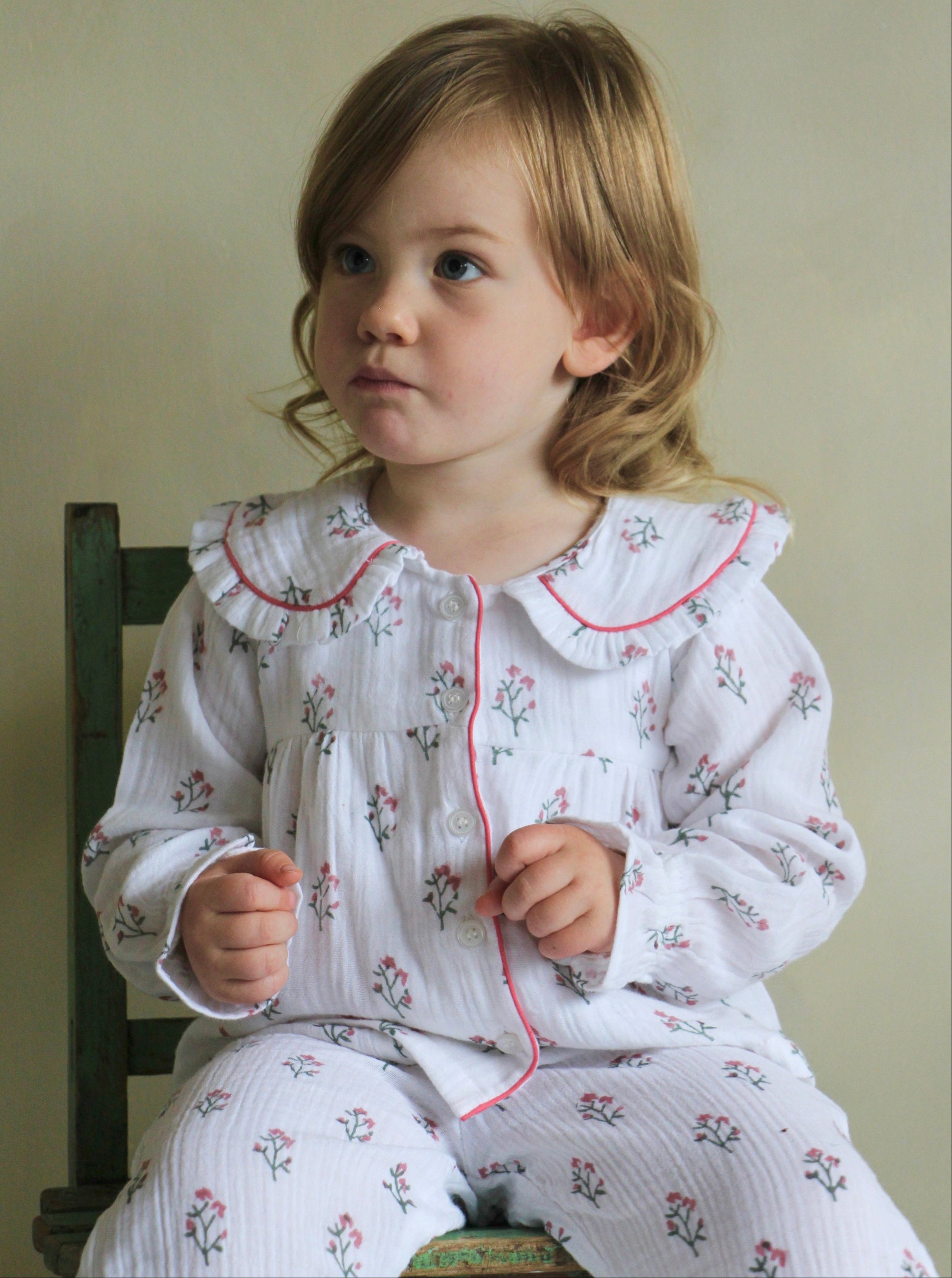 Marnie Pink &amp; Green Kids Muslin Pyjamas