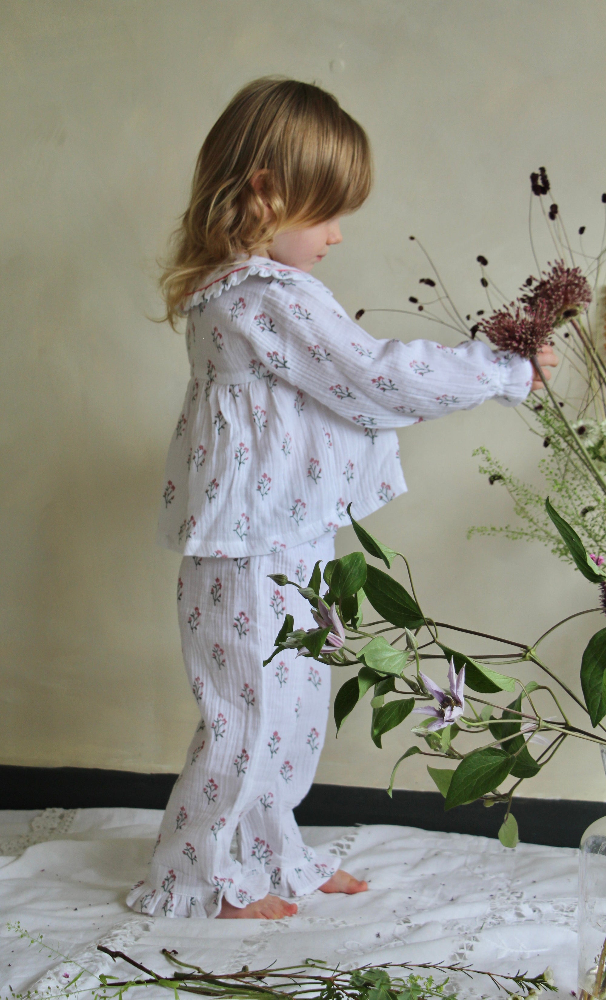 Marnie Pink &amp; Green Kids Muslin Pyjamas