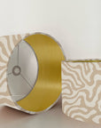 Ecru wiggle drum lampshade/ ceiling shade with a metallic brushed gold lining