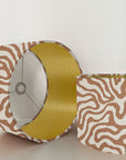 Sandstone wiggle drum lampshade/ ceiling shade with a metallic brushed gold lining