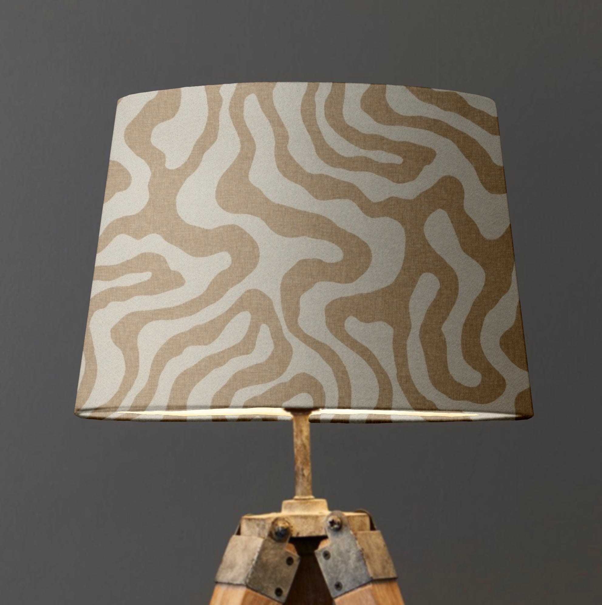 Ecru Wiggle Textured French Drum Lampshade | Handmade Ceiling Light Shade | UK