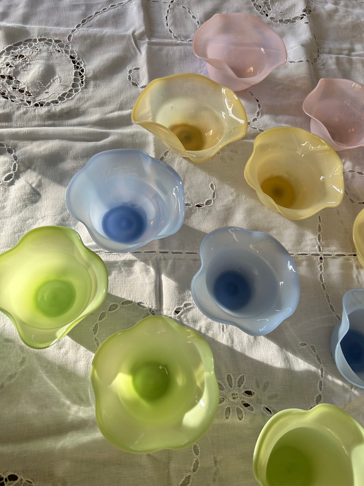 The Antonia Murano Ruffle Bowl in Yellow
