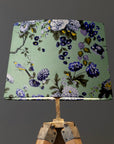 Purple Floral Velvet Lampshade | French Drum Ceiling Light Shade | Bespoke Handmade Empire Lampshade