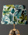 Blue & Green Rainforest Velvet French Drum Lampshade | Handmade Ceiling Light Shade | UK